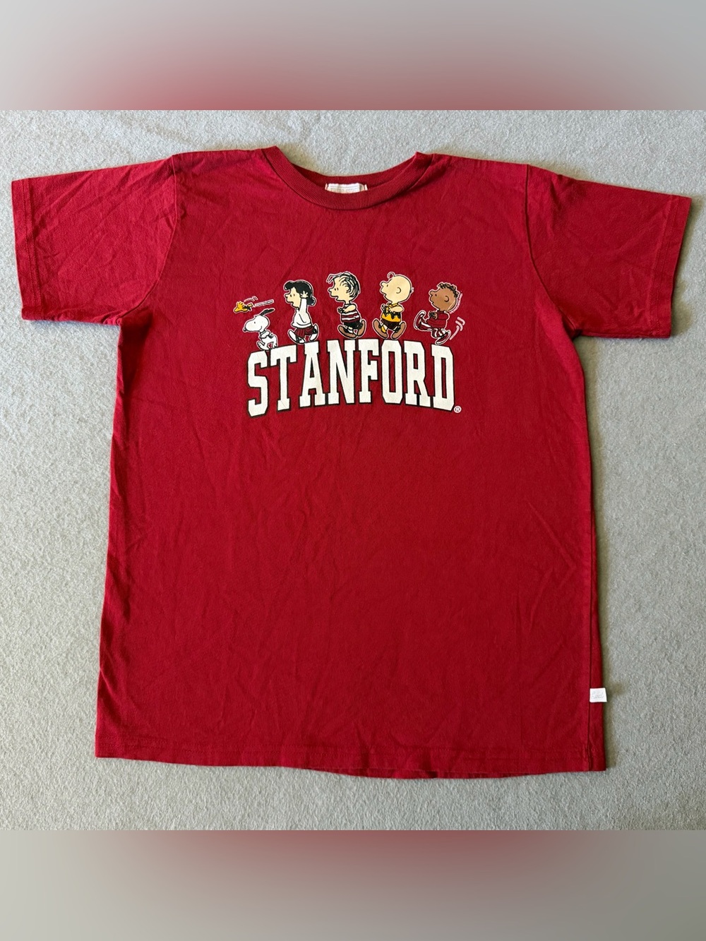Stanford Peanuts Snoopy T Shirt Red Third Street College Graphic Tee USA Small